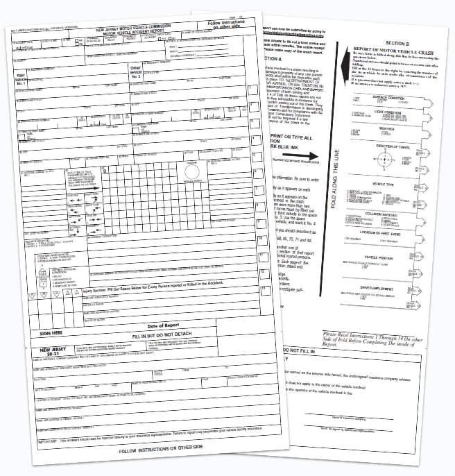 New Jersey Self-Reporting Crash Form SR-1